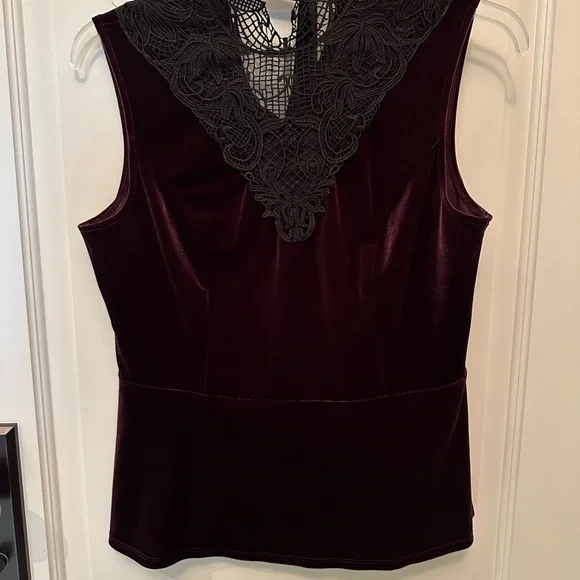 LeChateau Velour sleeveless Peplum top US L🌸 - Picture 3 of 8